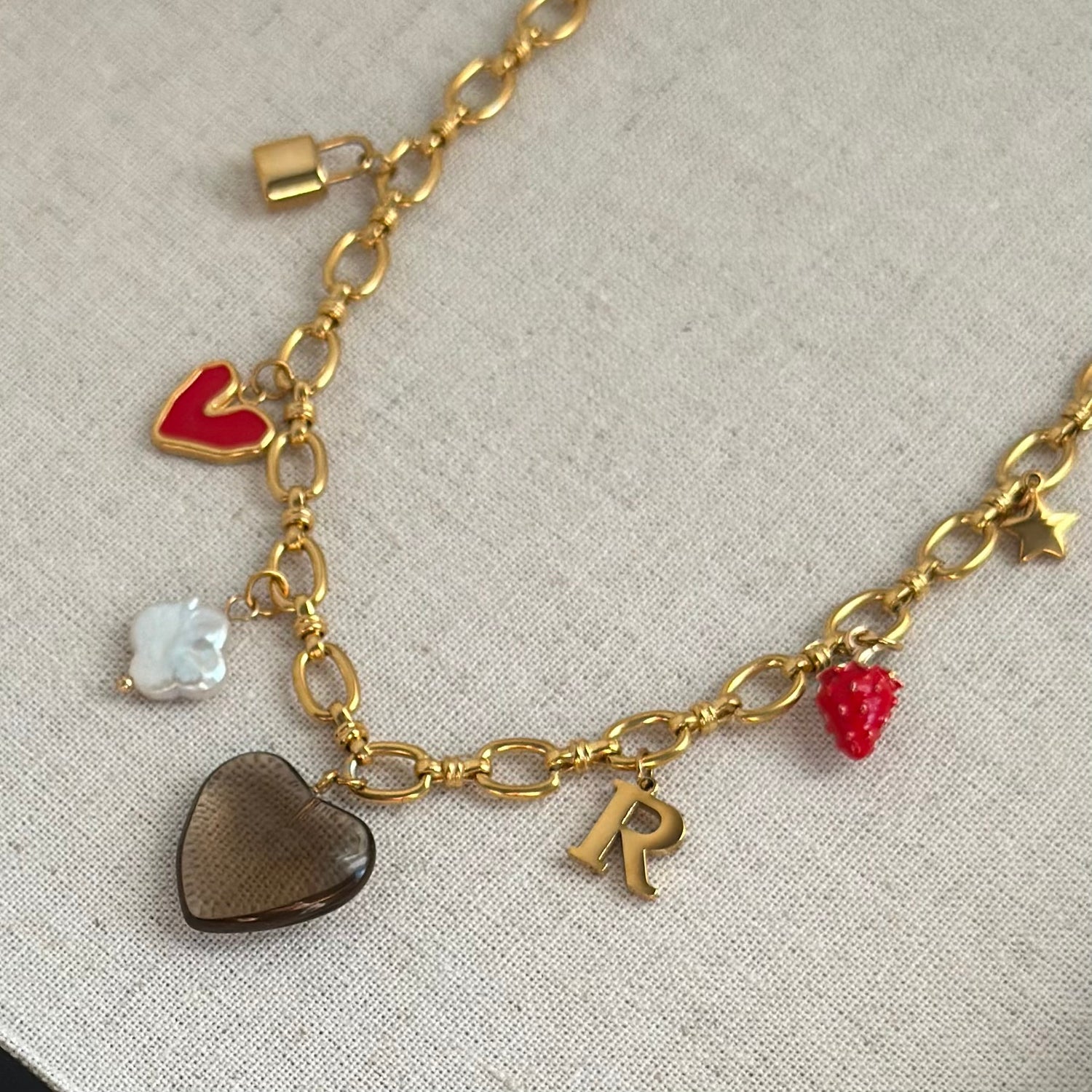 Crystal Brown Heart Charm