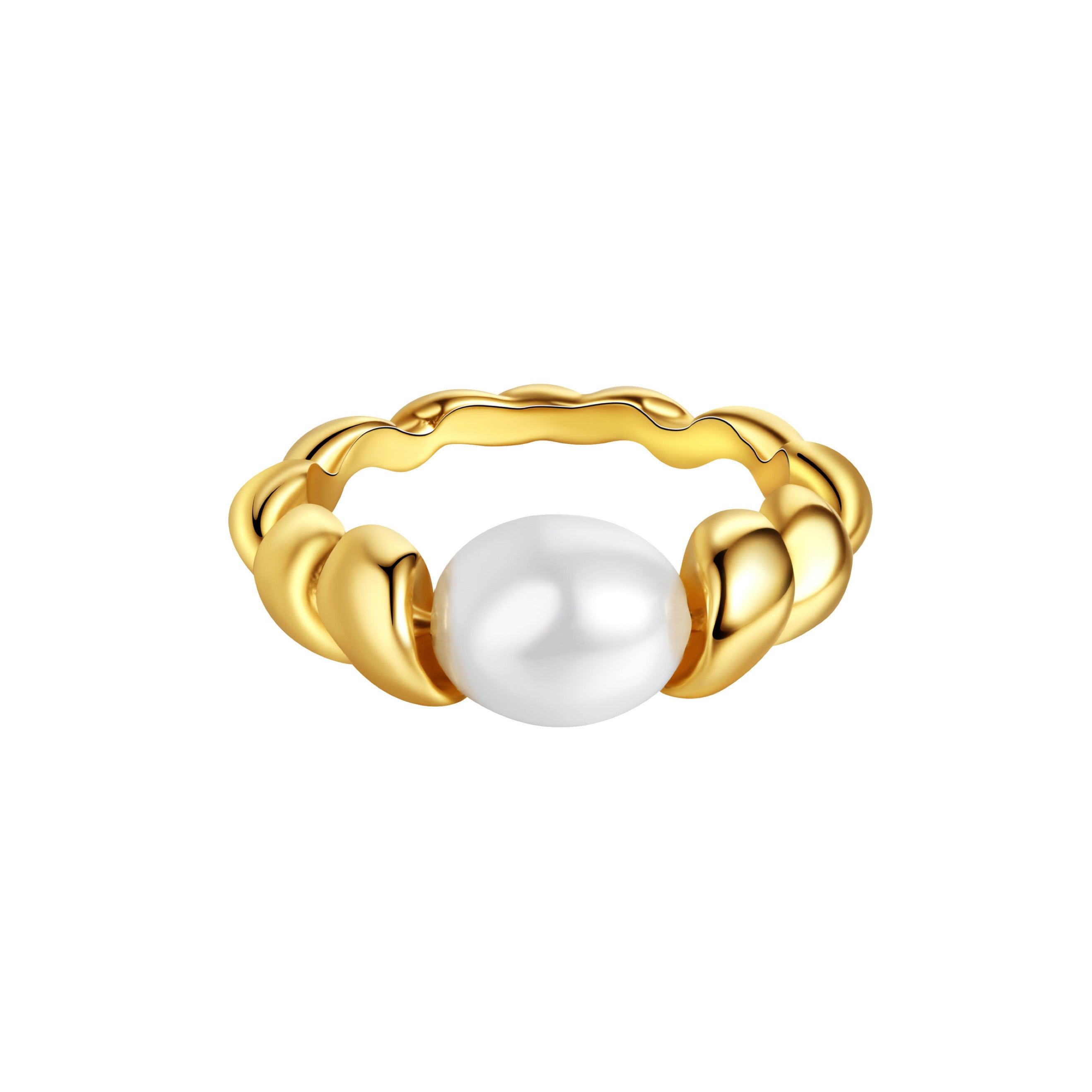 Pearl Croissant Ring | 18k Gold Plated