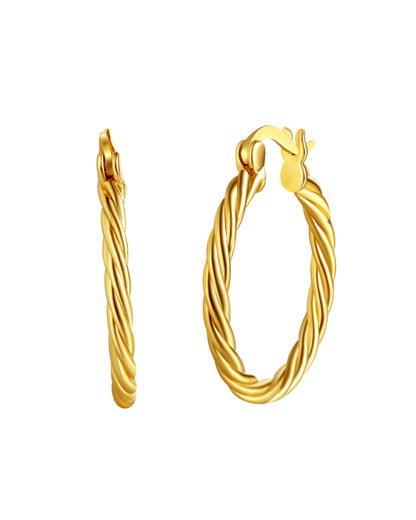 Odalys Rope Hoops | 18k Gold Plated