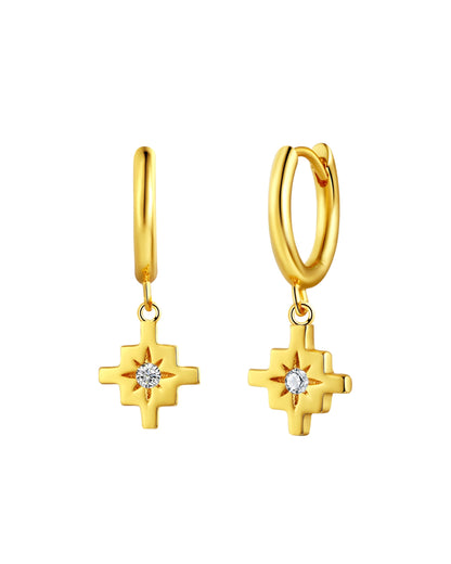 Chakana CZ Earrings | 18k Gold Plated