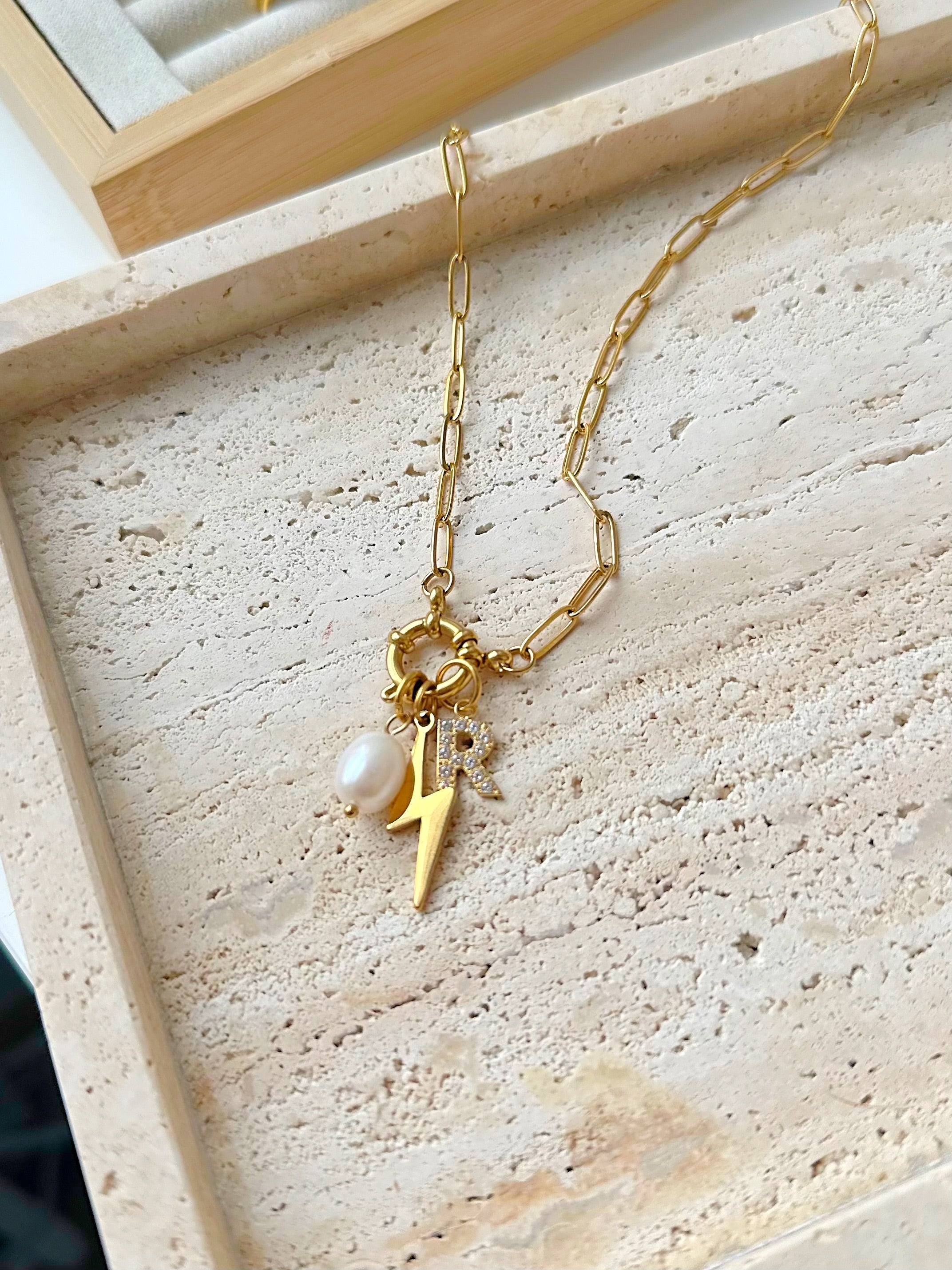 Cadena colgante Río | chapado en oro de 18k