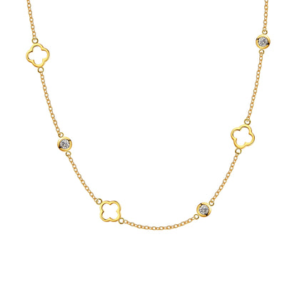 Flor Open Clover Necklace | 18k Gold Plated
