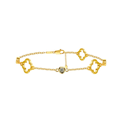 Flor Open Clover Bracelet | 18k Gold Plated