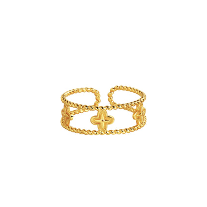 Victoria Clover Ring | 18k Gold Plated