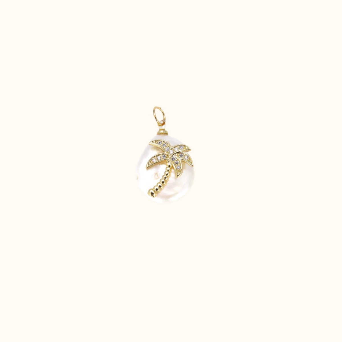 Palm Tree Pearl Charm