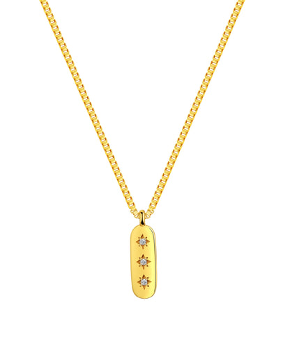Orión Tag Necklace | 18k Gold Plated