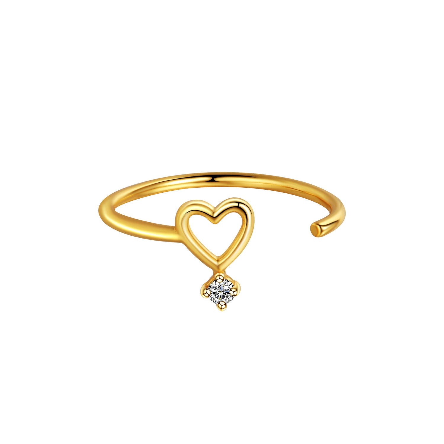 Darla Heart Ring | 18k Gold Plated