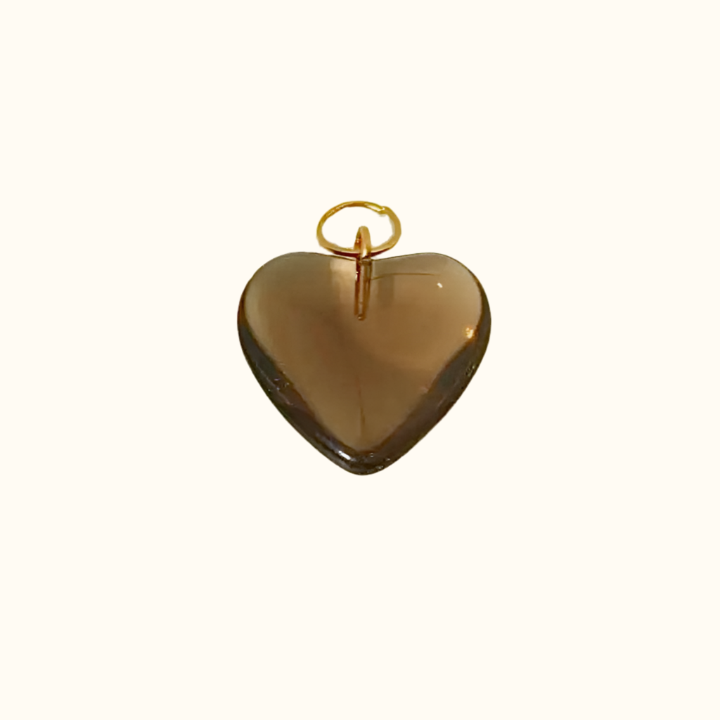 Crystal Brown Heart Charm