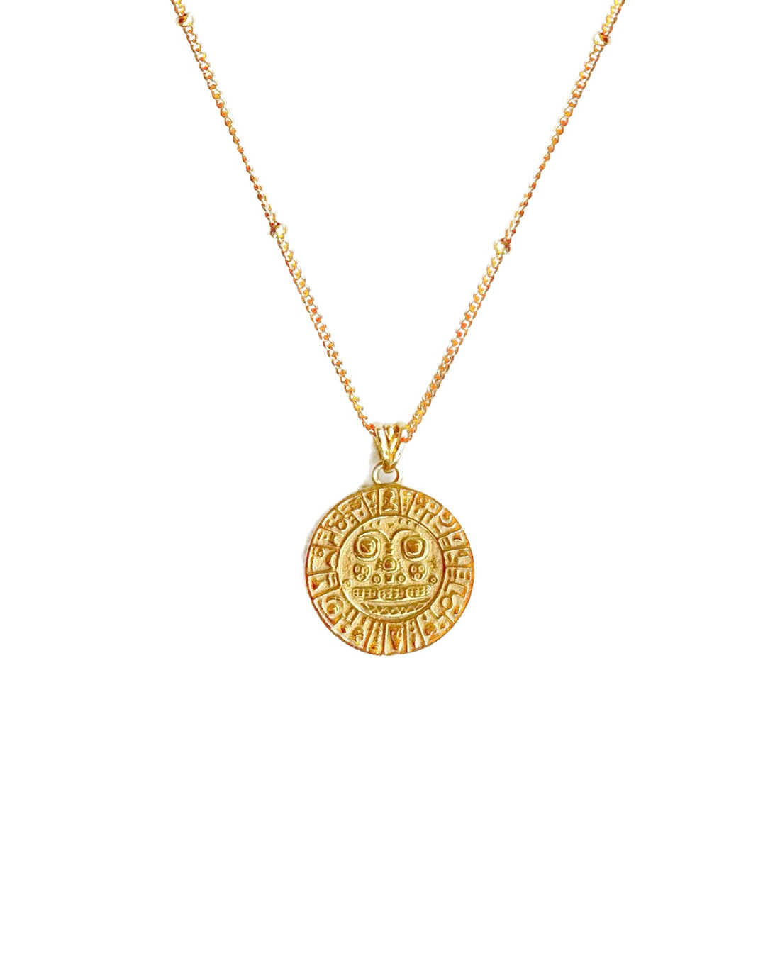 Inca Sun Disc Necklace | 18k Gold Plated