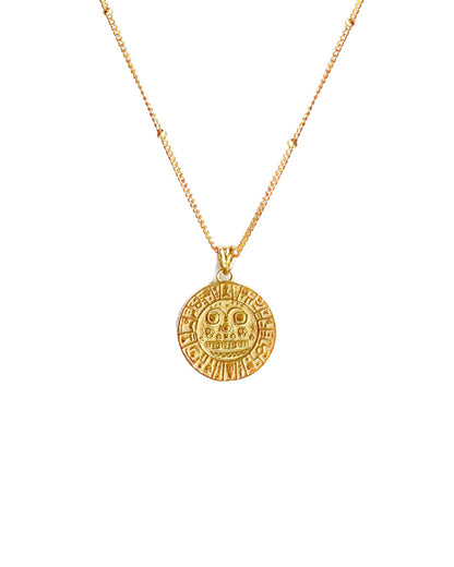 Inca Sun Disc Necklace | 18k Gold Plated