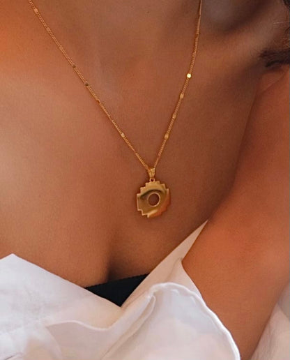 Chakana Pendant Necklace | 18k Gold Plated