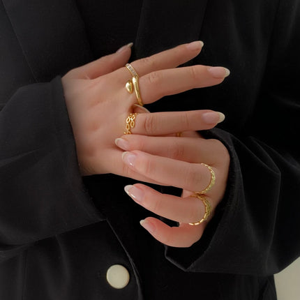 Bague Baguette Ella | Plaqué Or 18 Carats