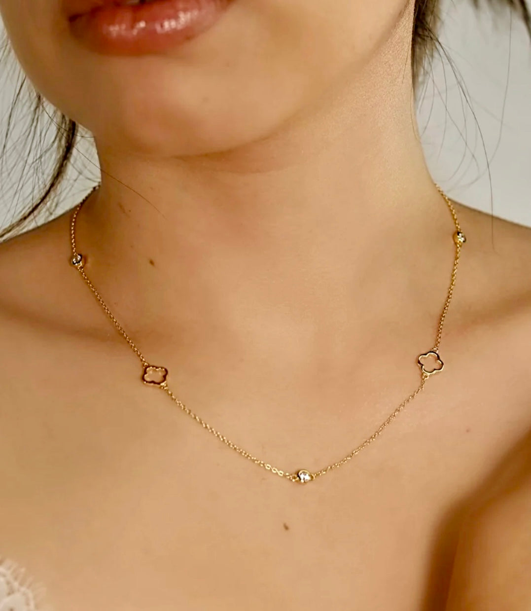 Flor Open Clover Necklace | 18k Gold Plated