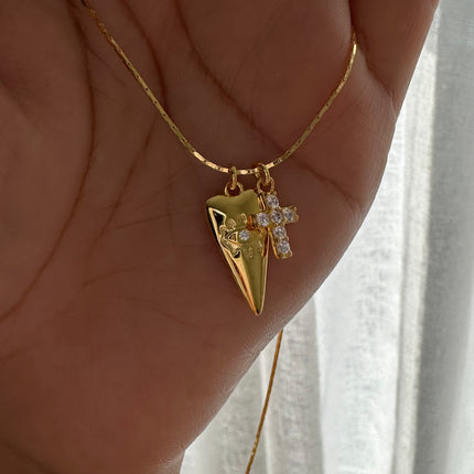 Collier Croix Ora | Plaqué Or 18 Carats