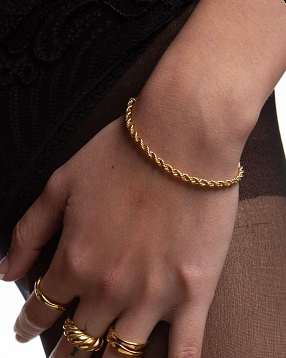 Essential Rope Bracelet | 18k Gold Plated