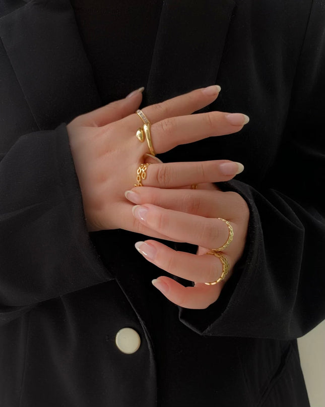 Anillo de cadena Mia | Chapado en oro de 18 quilates.