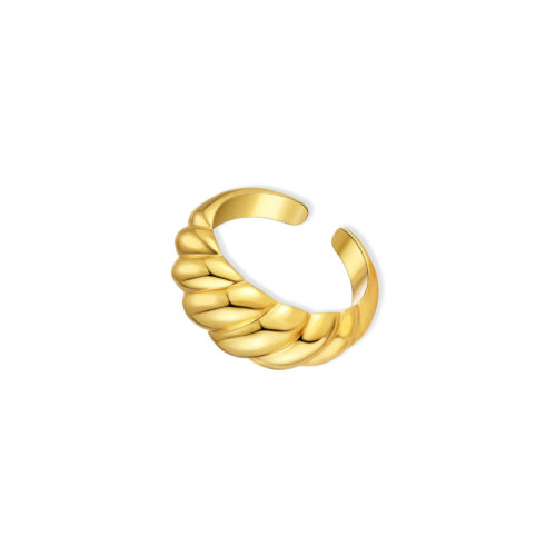 Anillo de cúpula de croissant | Chapado en oro de 18 quilates.