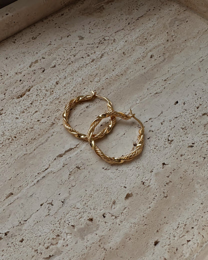Cobra Twisted Hoops | 18k Gold Plated