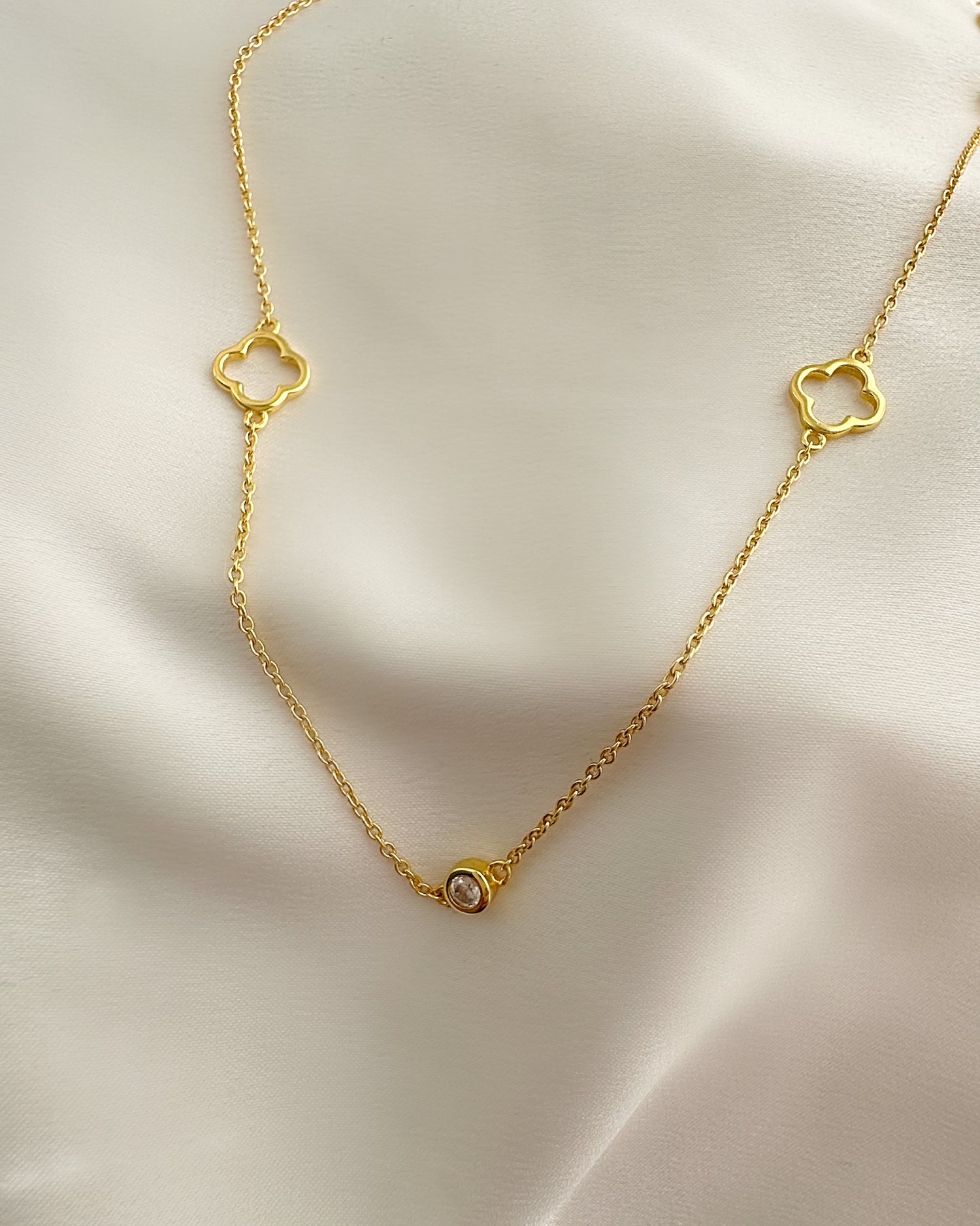 Flor Clover Necklace | 18k Gold Plated