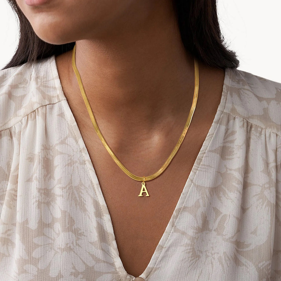 Initial Snake Chain - 18k Gold Plated
