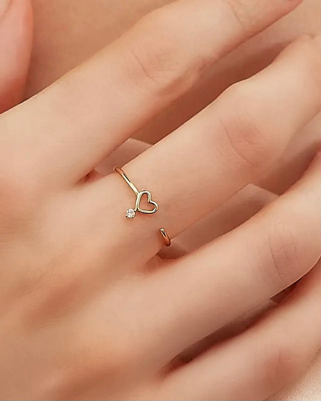 Darla Heart Ring | 18k Gold Plated
