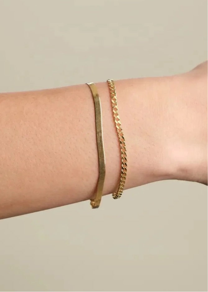 Eve Herringbone Bracelet | 18k Gold Plated