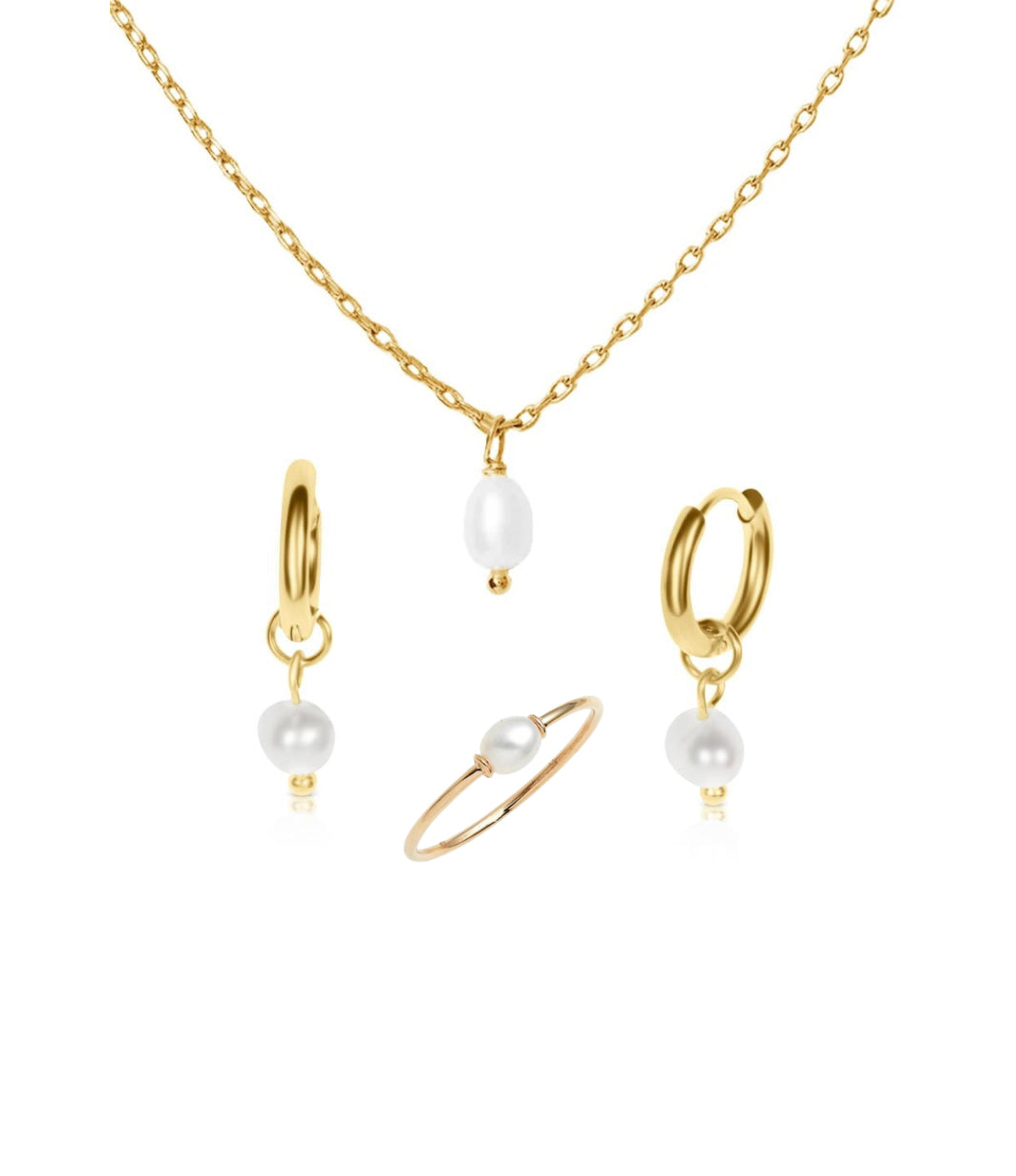 Pearl Jewelry Set | 18k Gold Plated