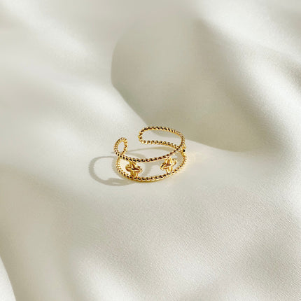 Bague Victoria Trèfle | Plaqué Or 18 Carats